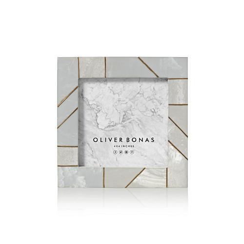 Modena Gold Block Frame 6x4" Oliver Bonas