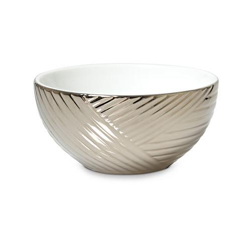 Small Metallic Stripe Bowl Oliver Bonas