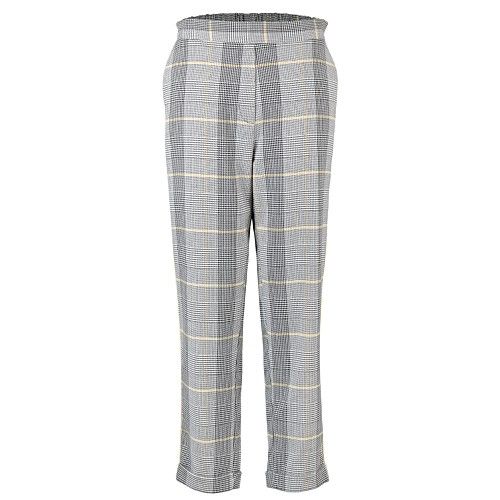 Grey Check Side Stripe Trousers | Oliver Bonas