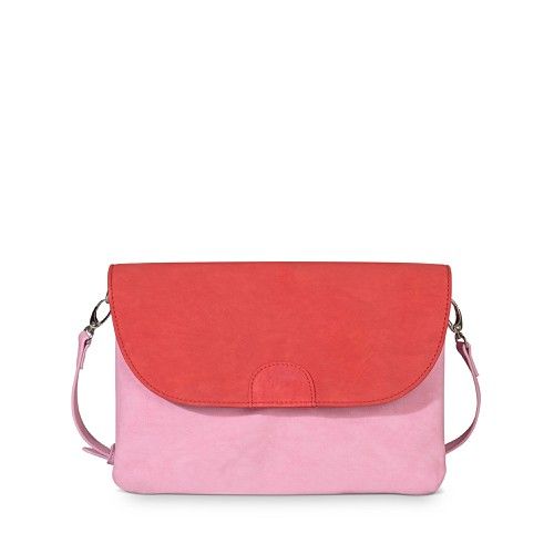 Issey Tab Red & Pink Cross Body Bag | Oliver Bonas