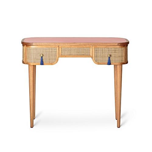 Kinship Rattan Pink Dressing Table Oliver Bonas