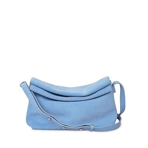 Rivka Blue Layover Flap Leather Cross Body Bag | Oliver Bonas