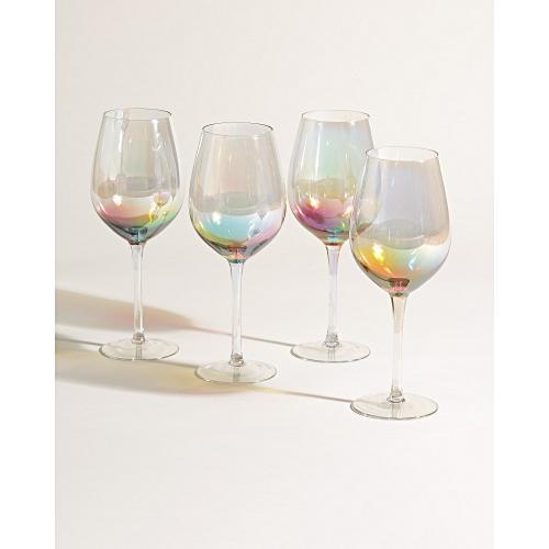 Rainbow Wine Glasses Set of Four Oliver Bonas