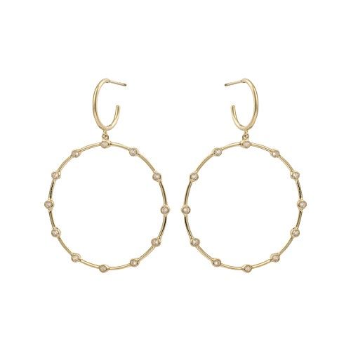 Delta Circle & Dot Gold Plated Hoop Earrings | Oliver Bonas