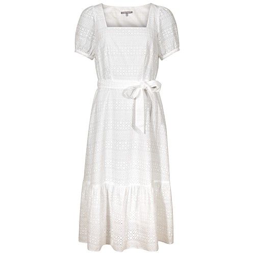 Broderie White Midi Dress | Oliver Bonas