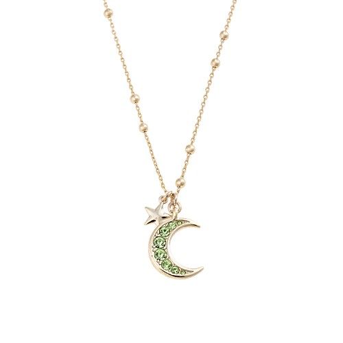 Altalune Moon & Star Green Long Pendant Necklace | Oliver Bonas