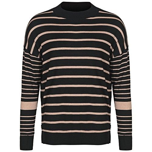 Ottalie Sparkle Striped Black Knitted Jumper | Oliver Bonas