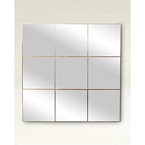 Square Gold Window Pane Mirror Large Oliver Bonas