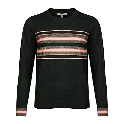 Chapo Striped Green Knitted Jumper | Oliver Bonas