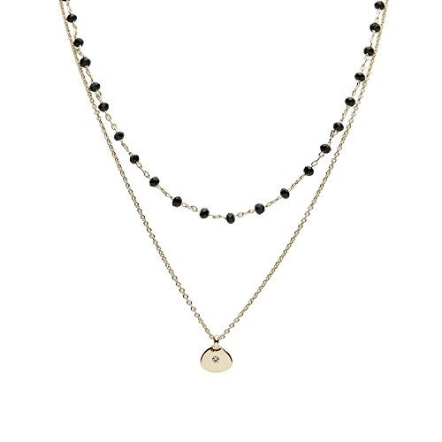 Anandi Beaded Chain Double Row Pendant Necklace | Oliver Bonas