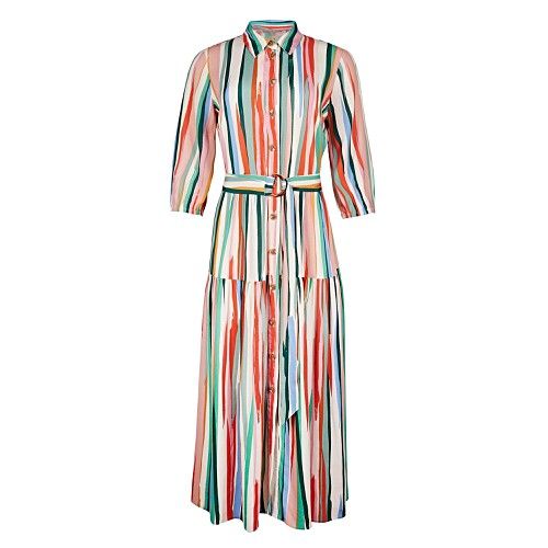 Paintbrush Stripe Belted Midi Shirt Dress | Oliver Bonas