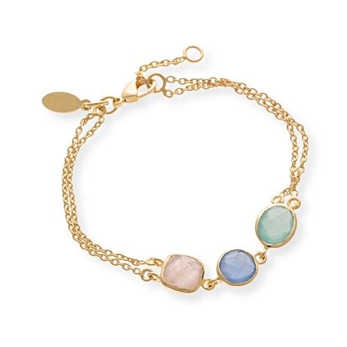 Gold Josa Triple Stone Bracelet | Oliver Bonas