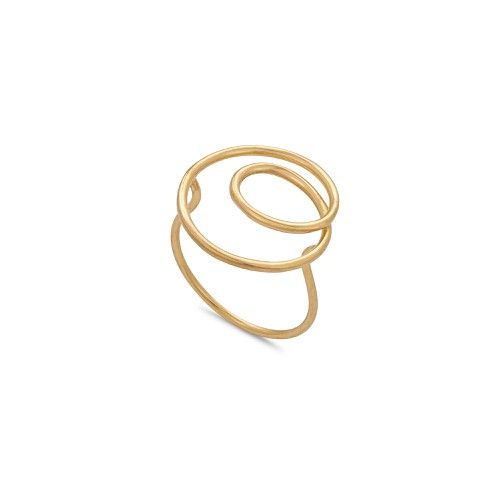 Swirl Wire Gold Plated Ring | Oliver Bonas