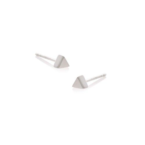 Micro Geo Triangle Silver Stud Earrings | Oliver Bonas
