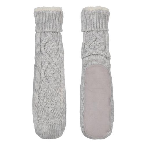 Knitted Grey Slipper Socks Oliver Bonas