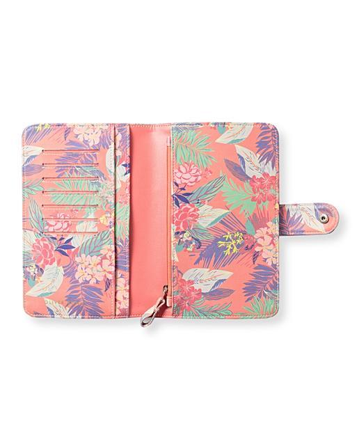 Coral Maya Tropical Print Travel Wallet Oliver Bonas