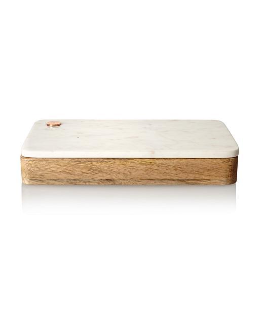 Marble Cheese Board with Set of Three Knives Oliver Bonas