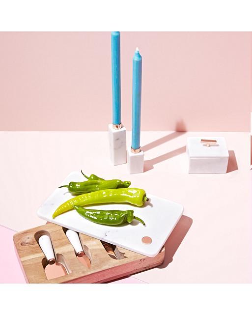 Marble Cheese Board with Set of Three Knives Oliver Bonas