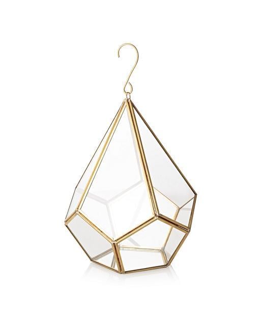 Hanging Gold & Glass Terrarium Oliver Bonas