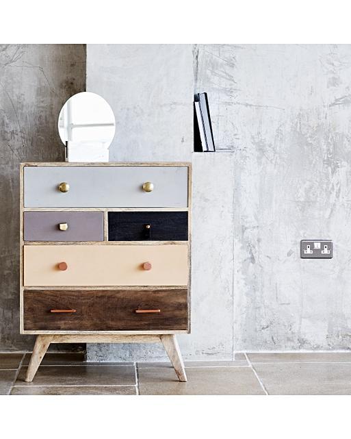 Keira Wooden Chest of Drawers Oliver Bonas