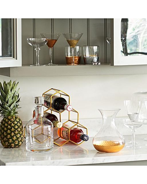 Gold Hexagon Wine Rack Oliver Bonas