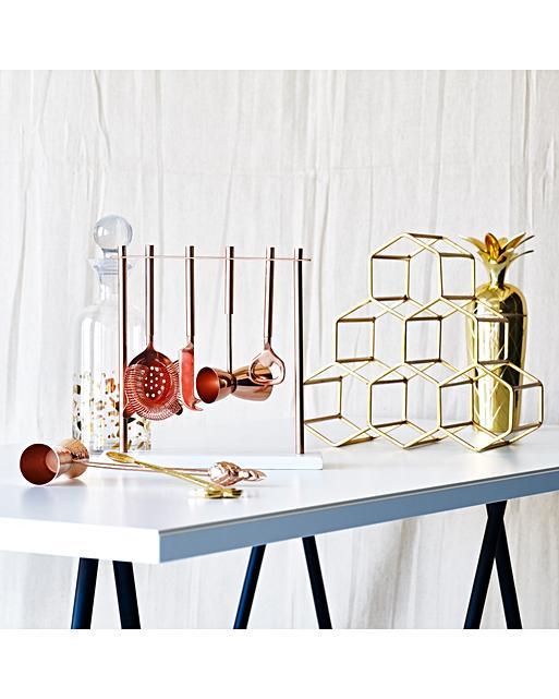 Gold Hexagon Wine Rack Oliver Bonas