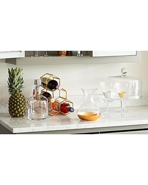 Gold Hexagon Wine Rack Oliver Bonas