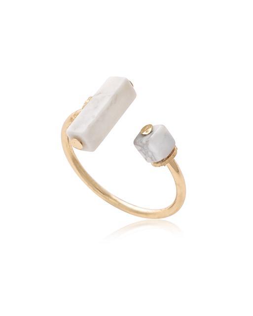 Pozo Howlite Open Shape Ring Oliver Bonas
