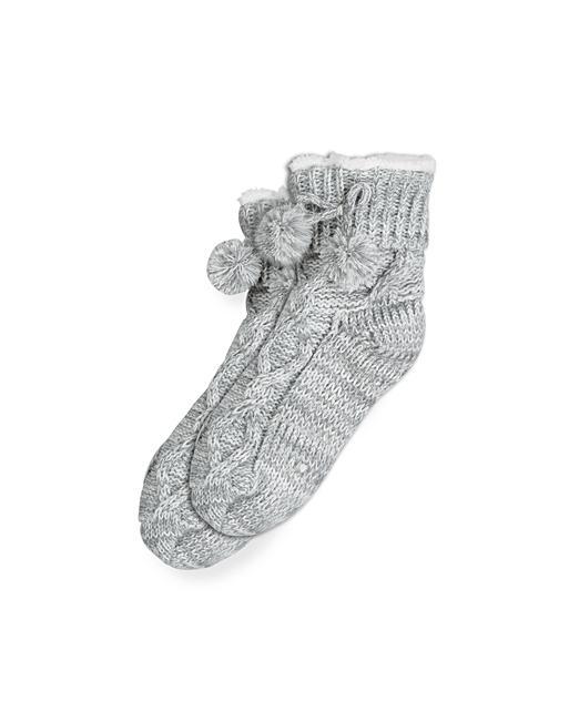 Grey Marl Short Slipper Socks Oliver Bonas