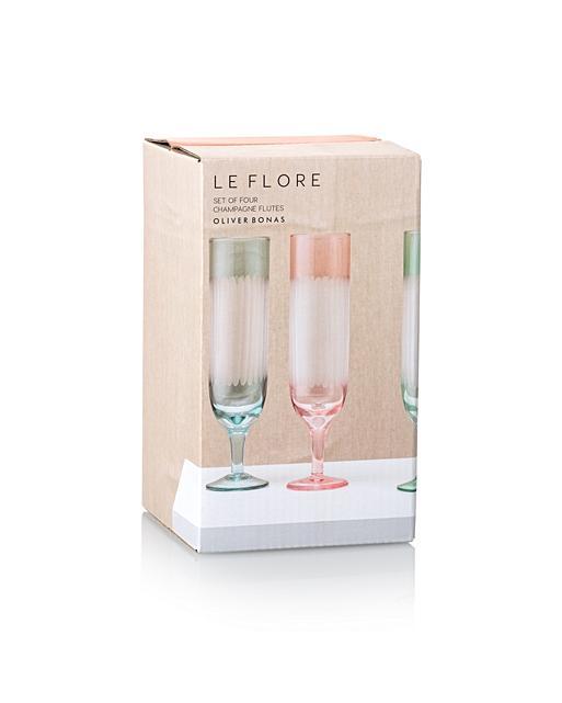 Le Flore Set of Four Champagne Glasses Oliver Bonas