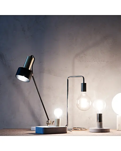 Alba White Base Desk & Table Lamp Oliver Bonas