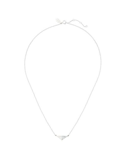 Triangular Mother of Pearl Slice Silver Necklace | Oliver Bonas