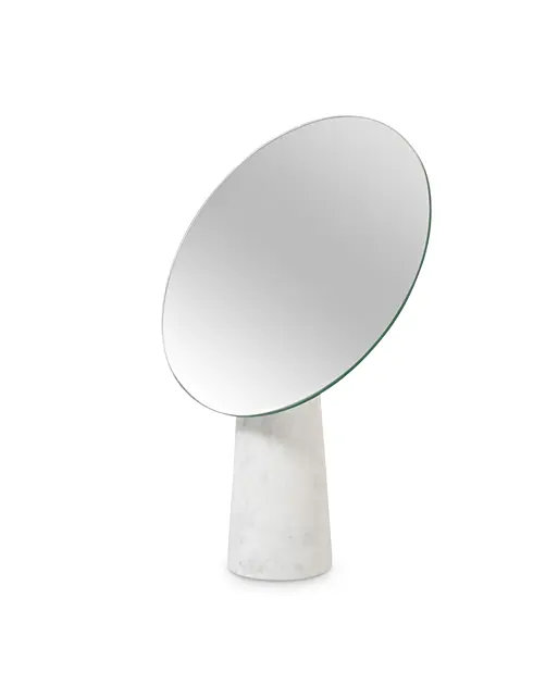Large Round Marble Stand Mirror Oliver Bonas