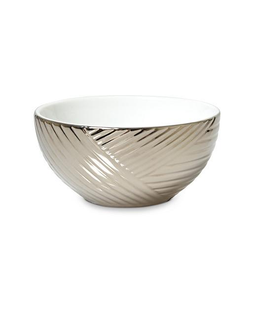 Small Metallic Stripe Bowl Oliver Bonas