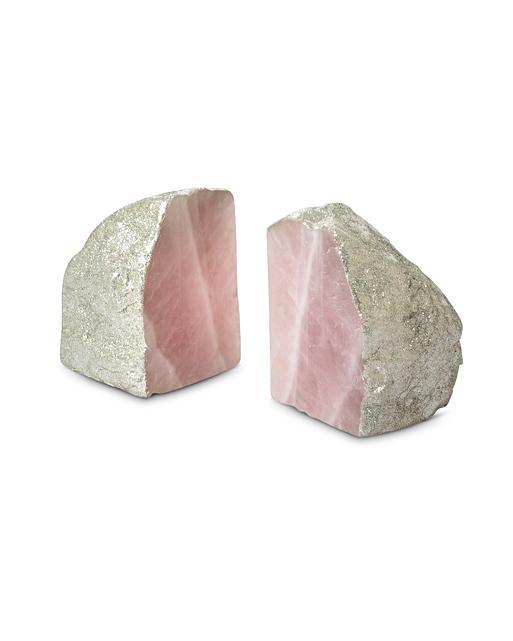 Rose Quartz Book Ends Oliver Bonas