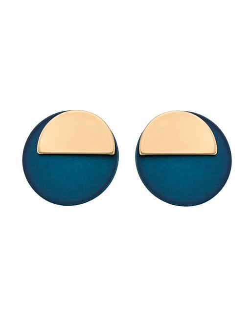 Eliza Layered Circle & SemiCircle Statement Stud Earrings Oliver Bonas