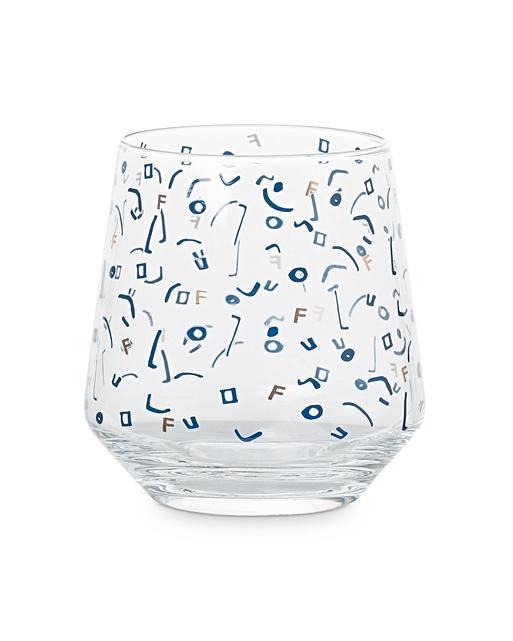 Alphabet Foiled Glass Tumbler Oliver Bonas