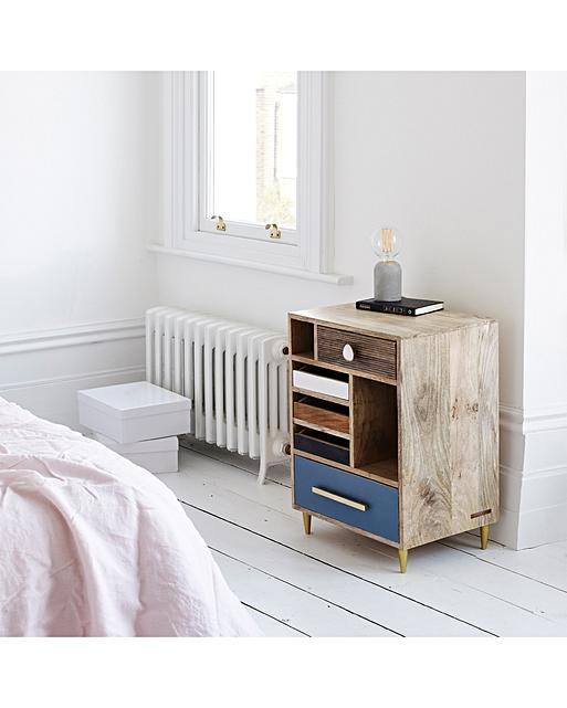 Millie Unstained Mango Wood Bedside Table Oliver Bonas