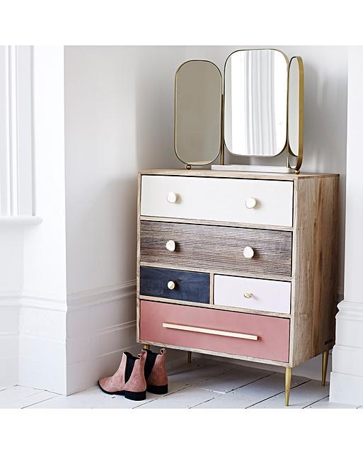 Gal Unstained Mango Wood Chest of Drawers Oliver Bonas