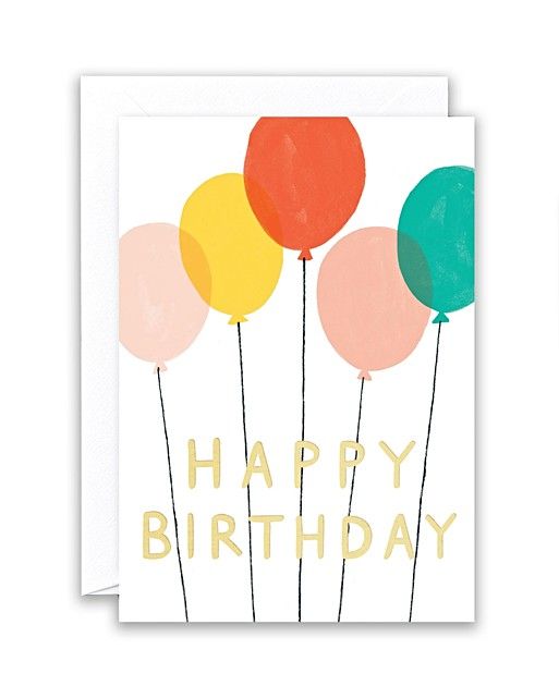 Happy Birthday Balloons Birthday Card | Oliver Bonas