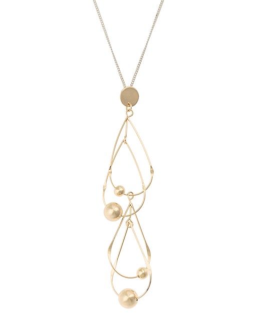 Eternal Linked Teardrop & Bead Pendant Necklace | Oliver Bonas