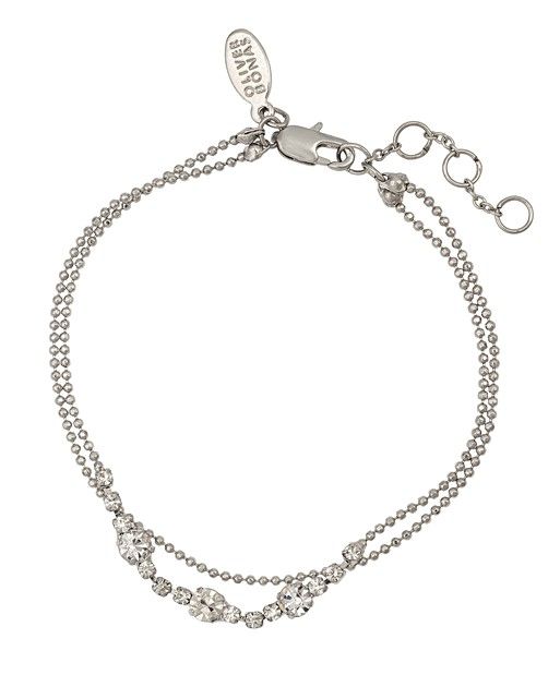 Oberon Double Chain & Cubic Zirconia Bracelet | Oliver Bonas