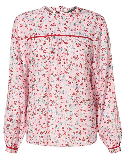Ditsy Tipped Pink Top | Oliver Bonas