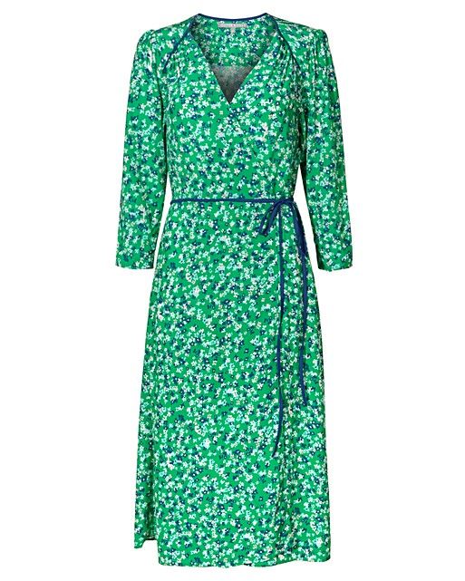 Green Ditsy Wrap Dress | Oliver Bonas