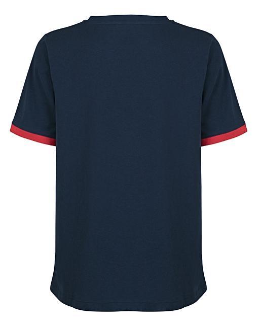 Glitter Lips Navy TShirt Oliver Bonas