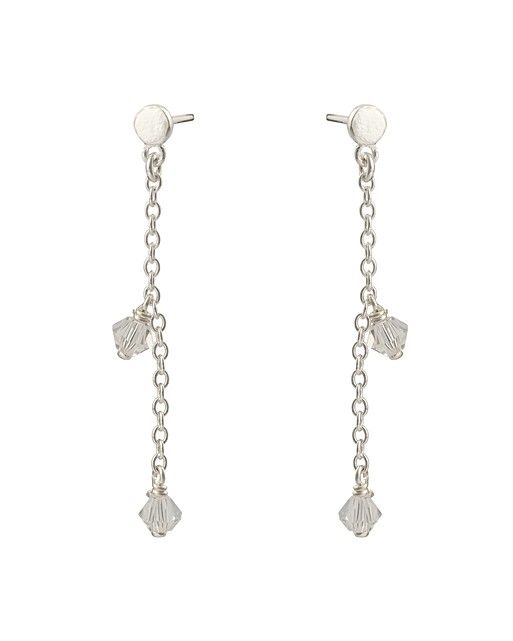 Bronte Silver Chain and Charm Drop Earrings | Oliver Bonas