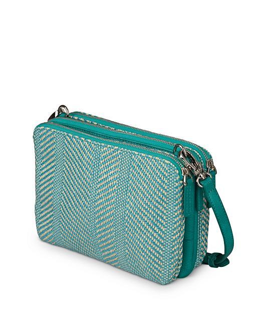 Carlee Weave Teal Blue Cross Body Bag Oliver Bonas