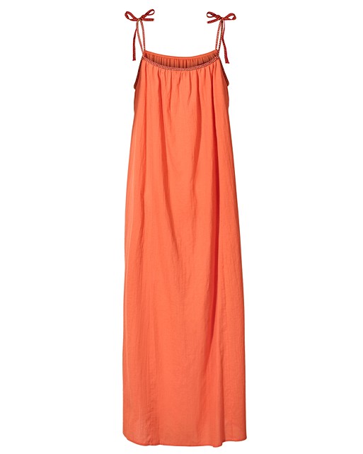 Trim Tie Orange Midi Beach Dress | Oliver Bonas