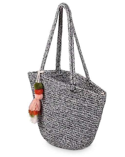 Leah Navy Rope Bucket Bag Oliver Bonas