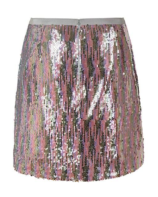 Sequined Silver Mini Skirt | Oliver Bonas